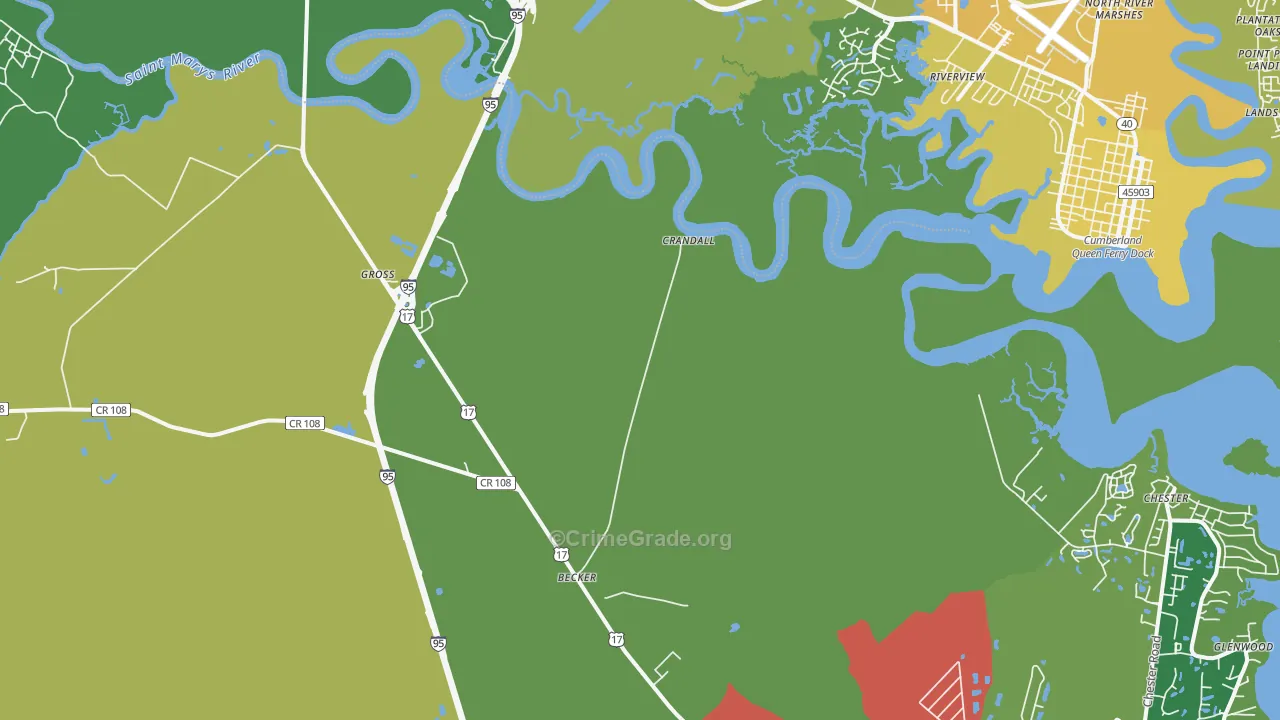 Gross, FL Map of Drug-Related Crime Rates