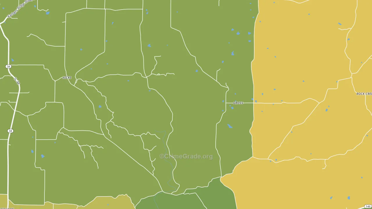 Gross, IL Map of Drug-Related Crime Rates