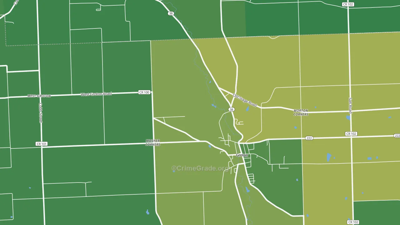 Groton City, NY Map of Drug-Related Crime Rates