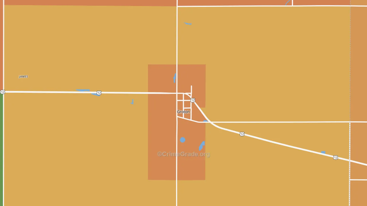 Groton, SD Map of Drug-Related Crime Rates