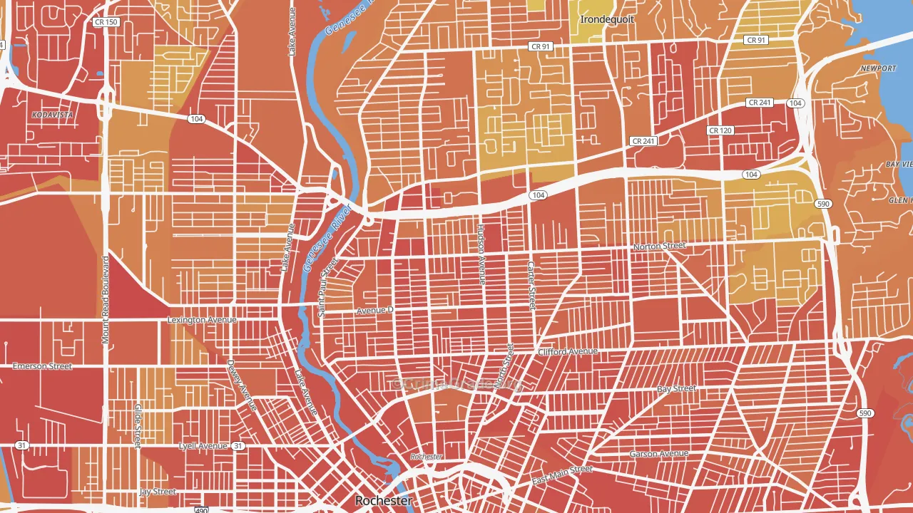 Group 14621, Rochester, NY Map of Drug-Related Crime Rates