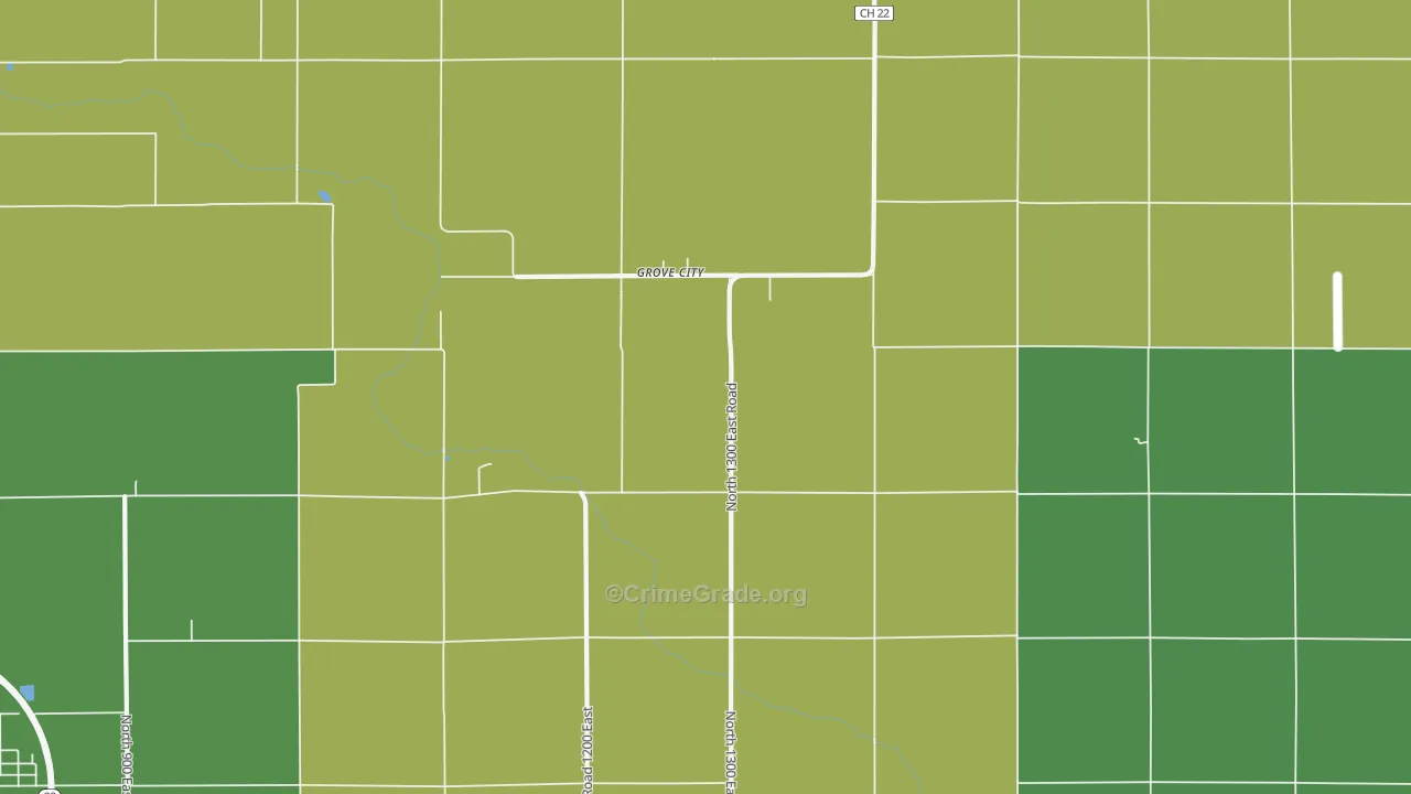 Grove City, IL Map of Drug-Related Crime Rates