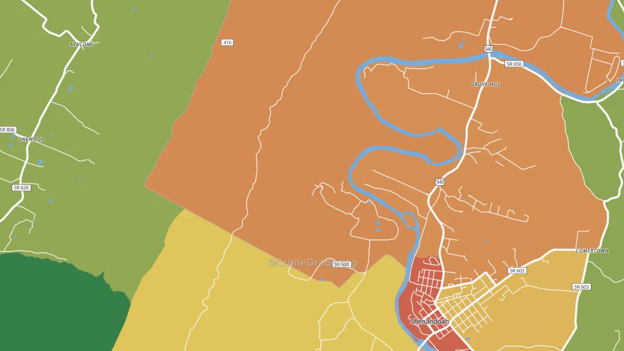 Grove Hill, VA Map of Drug-Related Crime Rates