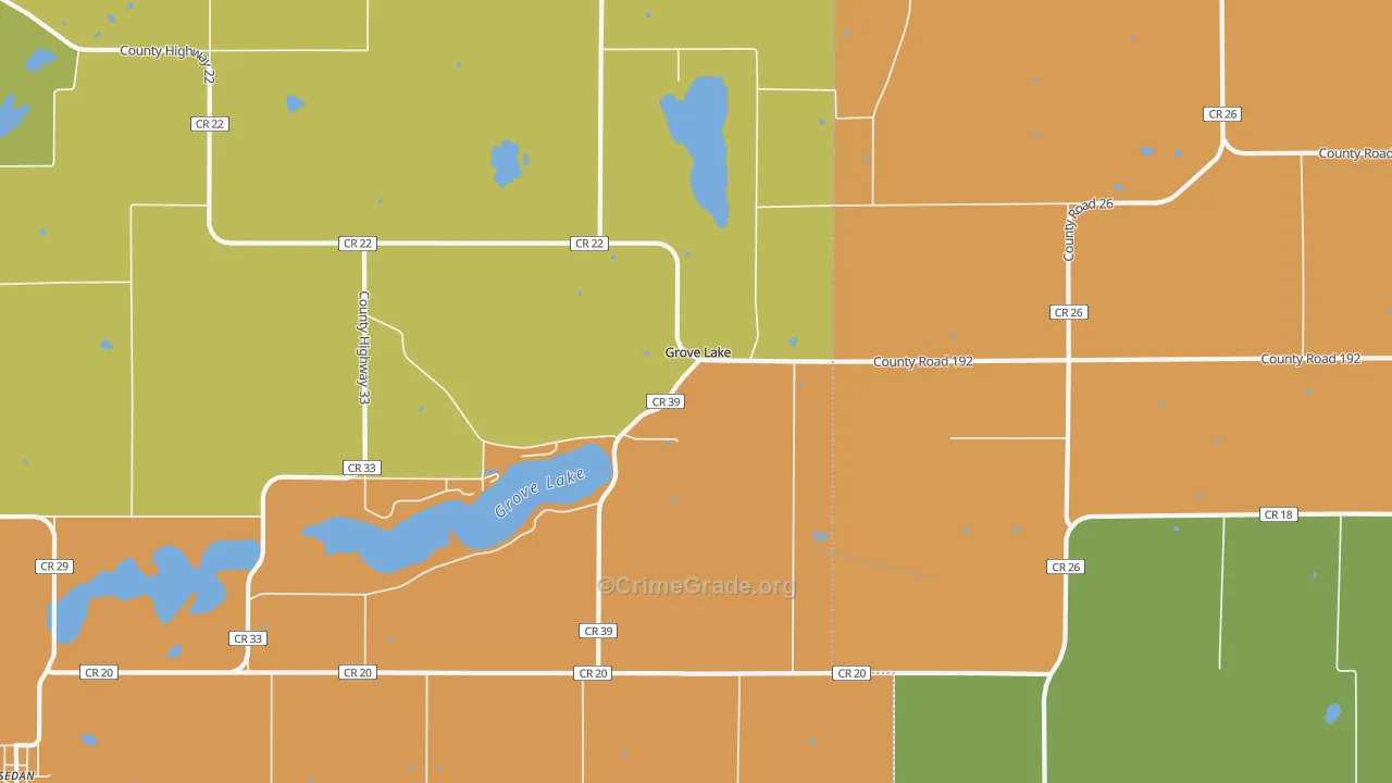 Grove Lake, MN Map of Drug-Related Crime Rates