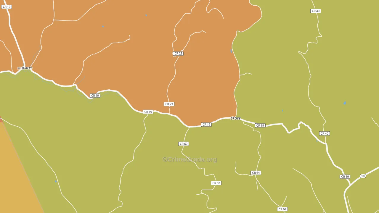 Grove, WV Map of Drug-Related Crime Rates