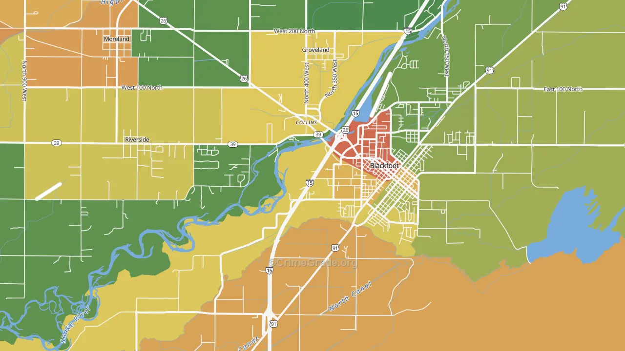 Groveland, ID Map of Drug-Related Crime Rates