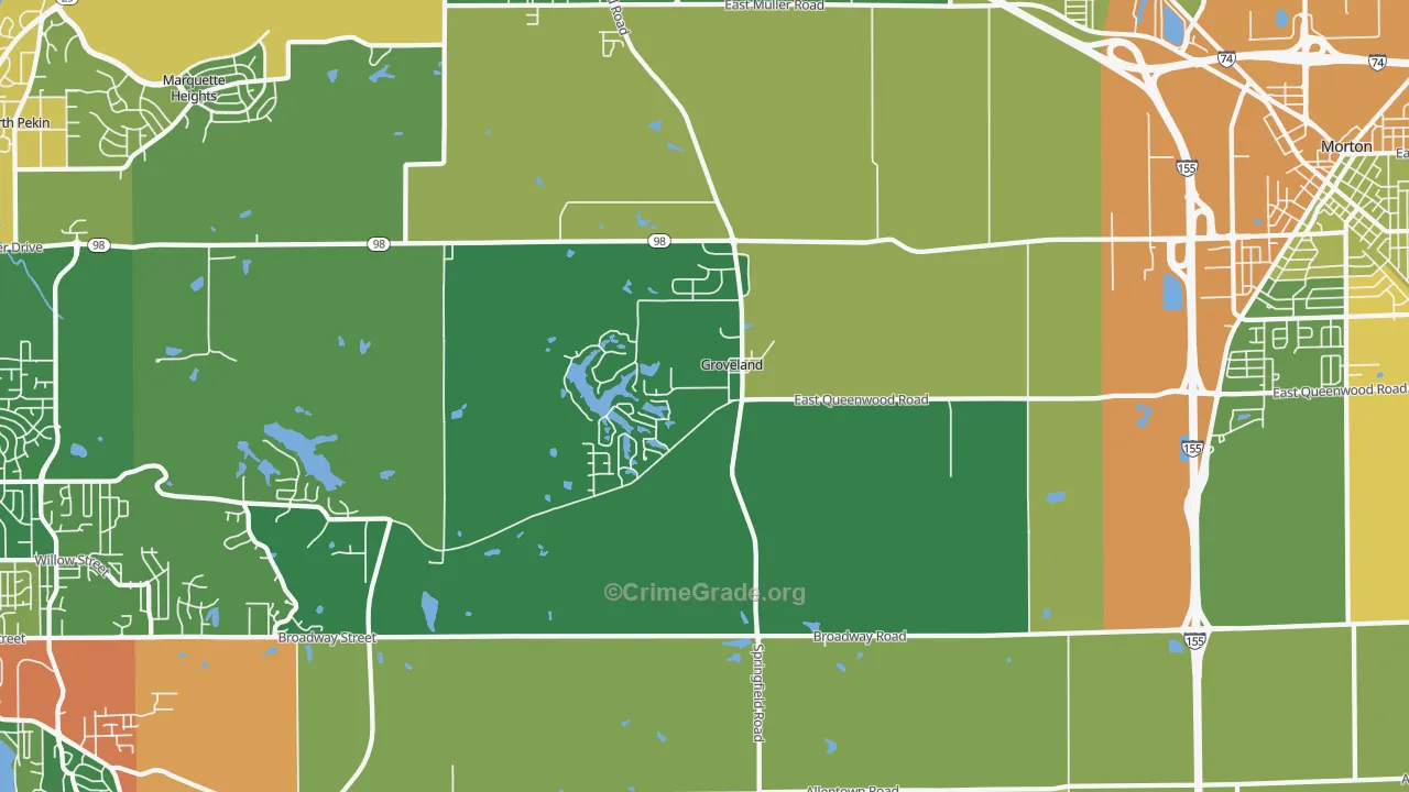 Groveland, IL Map of Drug-Related Crime Rates
