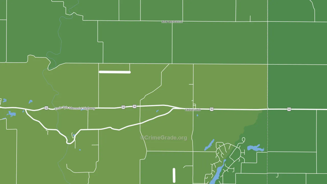 Groveland, IN Map of Drug-Related Crime Rates