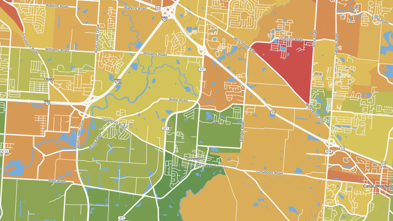 Groveport, OH Map of Drug-Related Crime Rates