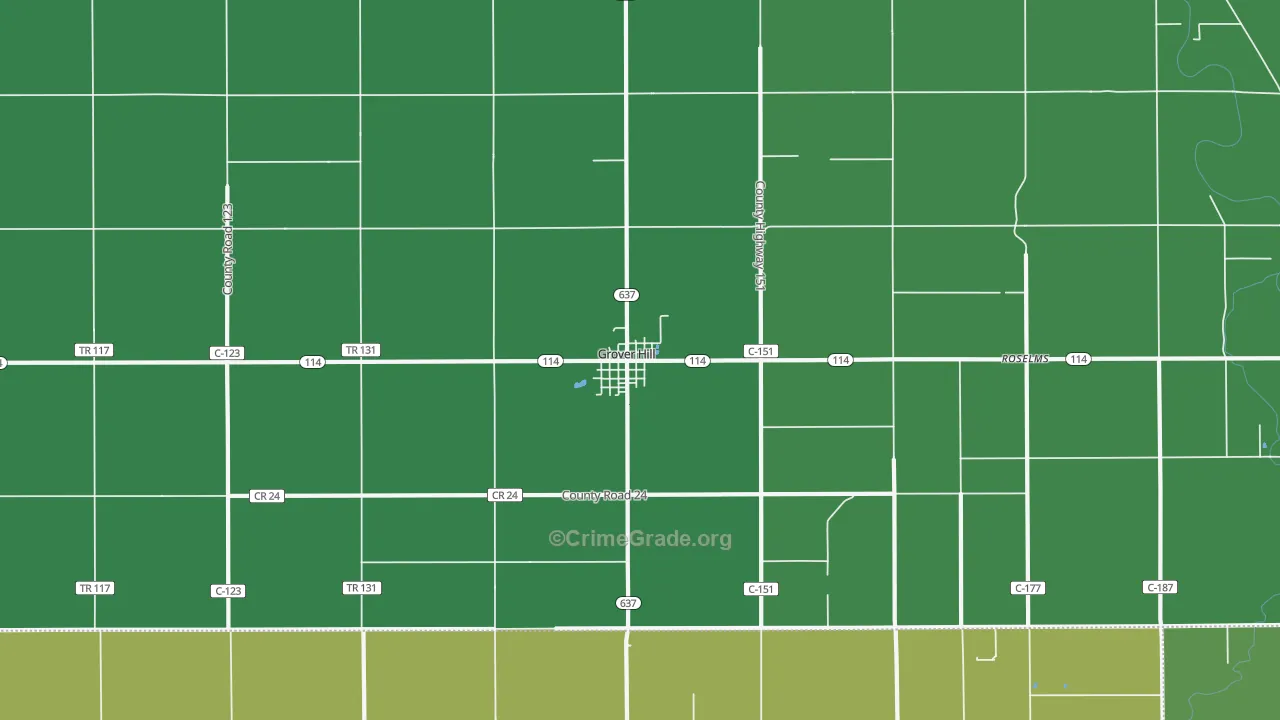 Grover Hill, OH Map of Drug-Related Crime Rates