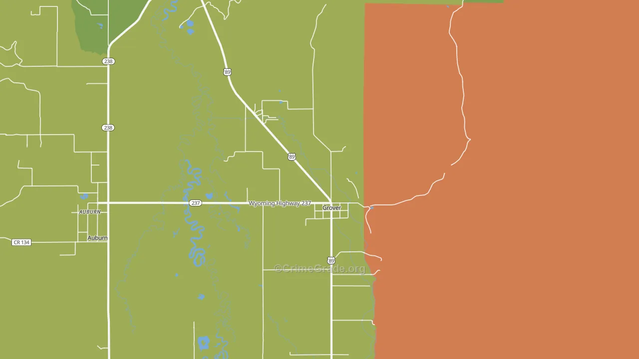 Grover, WY Map of Drug-Related Crime Rates