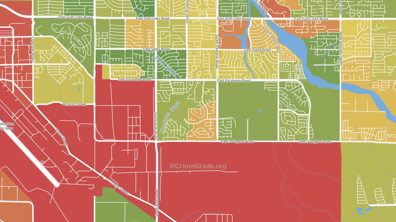Groves Lincoln Park, Tucson, AZ Map of Drug-Related Crime Rates