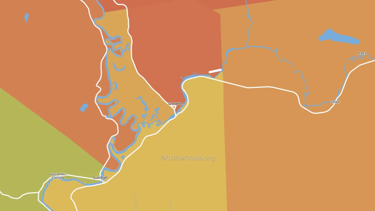 Groveton, NH Map of Drug-Related Crime Rates