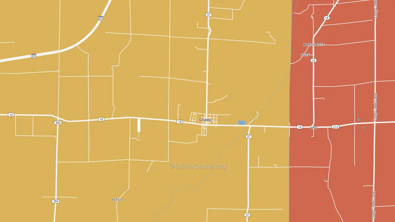Grubbs, AR Map of Drug-Related Crime Rates