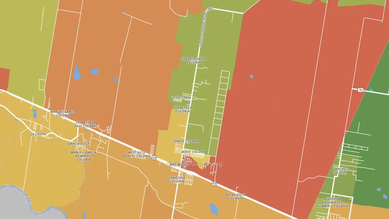 Grulla, TX Map of Drug-Related Crime Rates