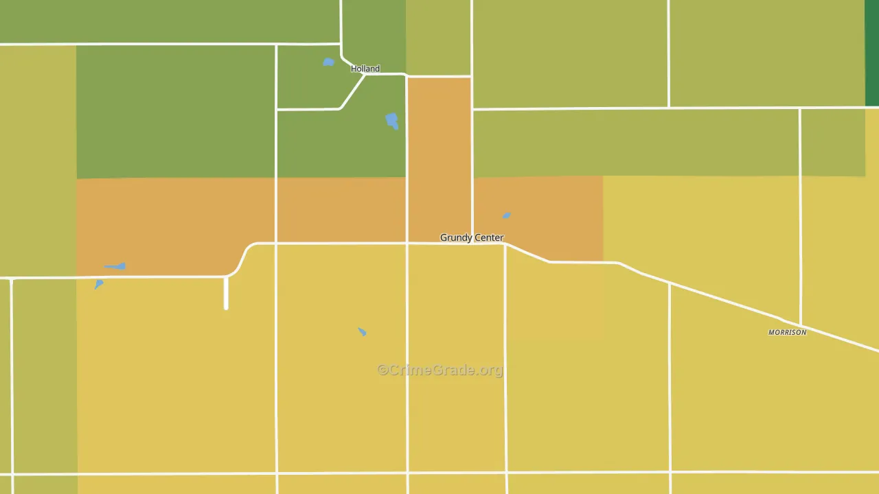 Grundy Center, IA Map of Drug-Related Crime Rates