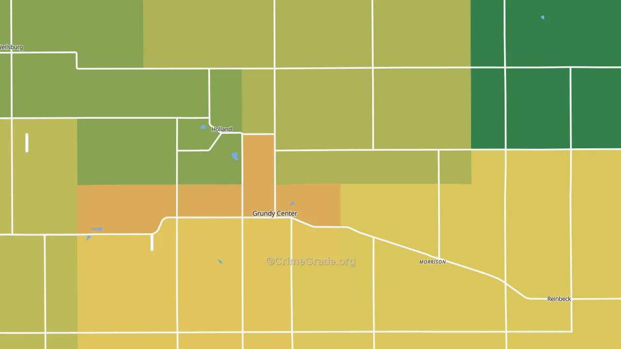 Grundy County, IA Map of Drug-Related Crime Rates