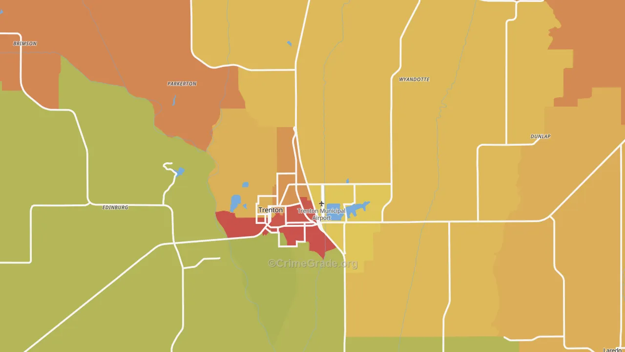 Grundy County, MO Map of Drug-Related Crime Rates