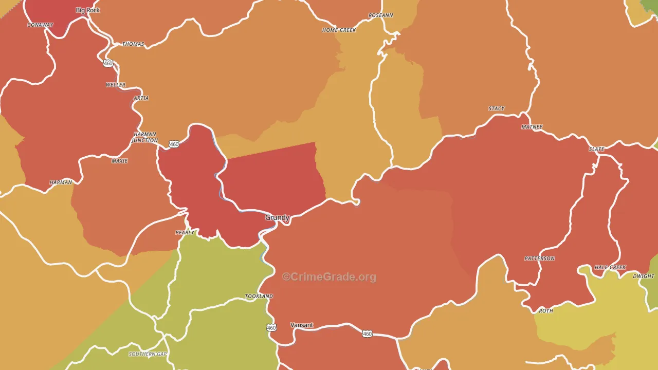 Grundy, VA Map of Drug-Related Crime Rates