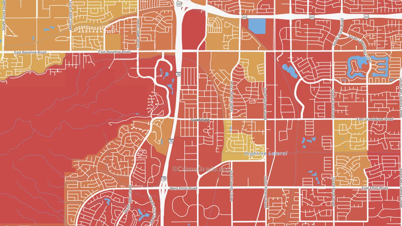 Guadalupe, AZ Map of Drug-Related Crime Rates