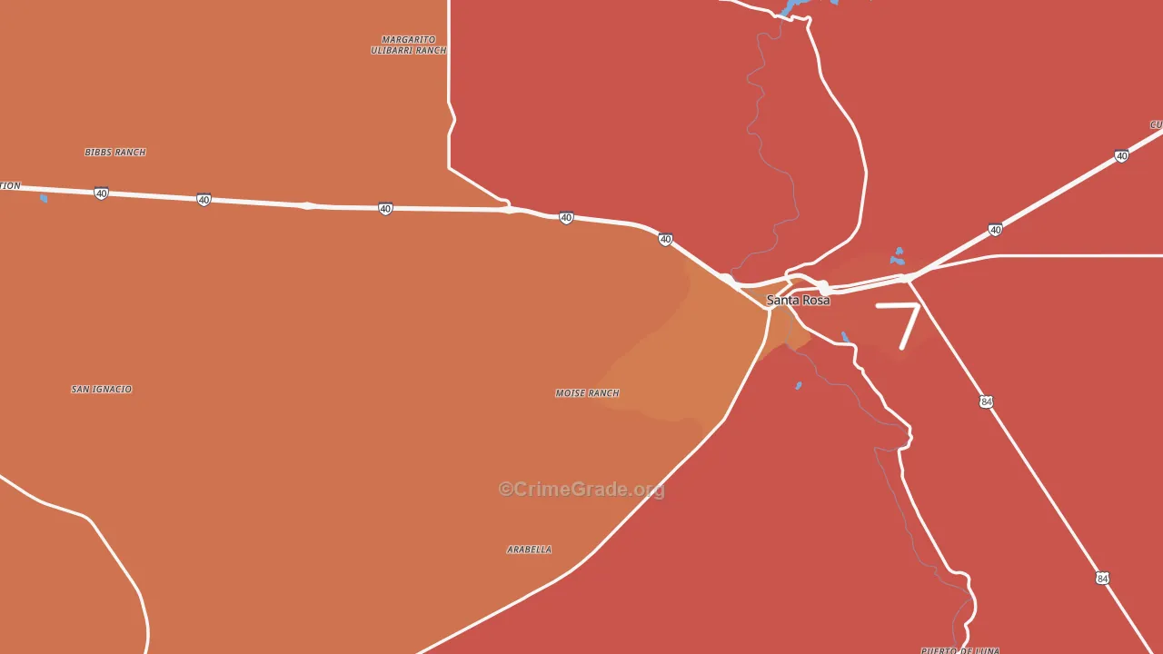 Guadalupe County, NM Map of Drug-Related Crime Rates