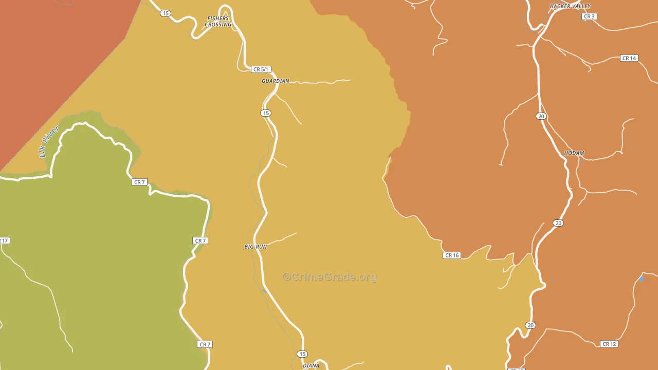 Guardian, WV Map of Drug-Related Crime Rates