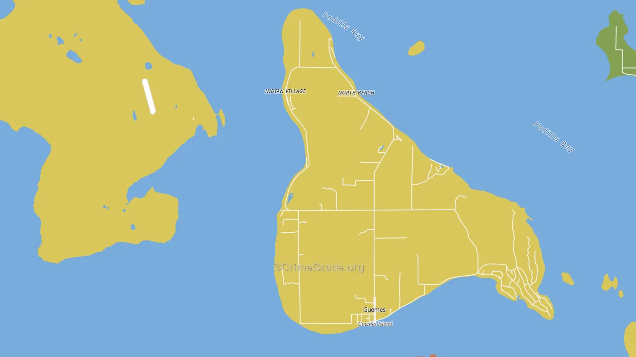 Guemes, WA Map of Drug-Related Crime Rates