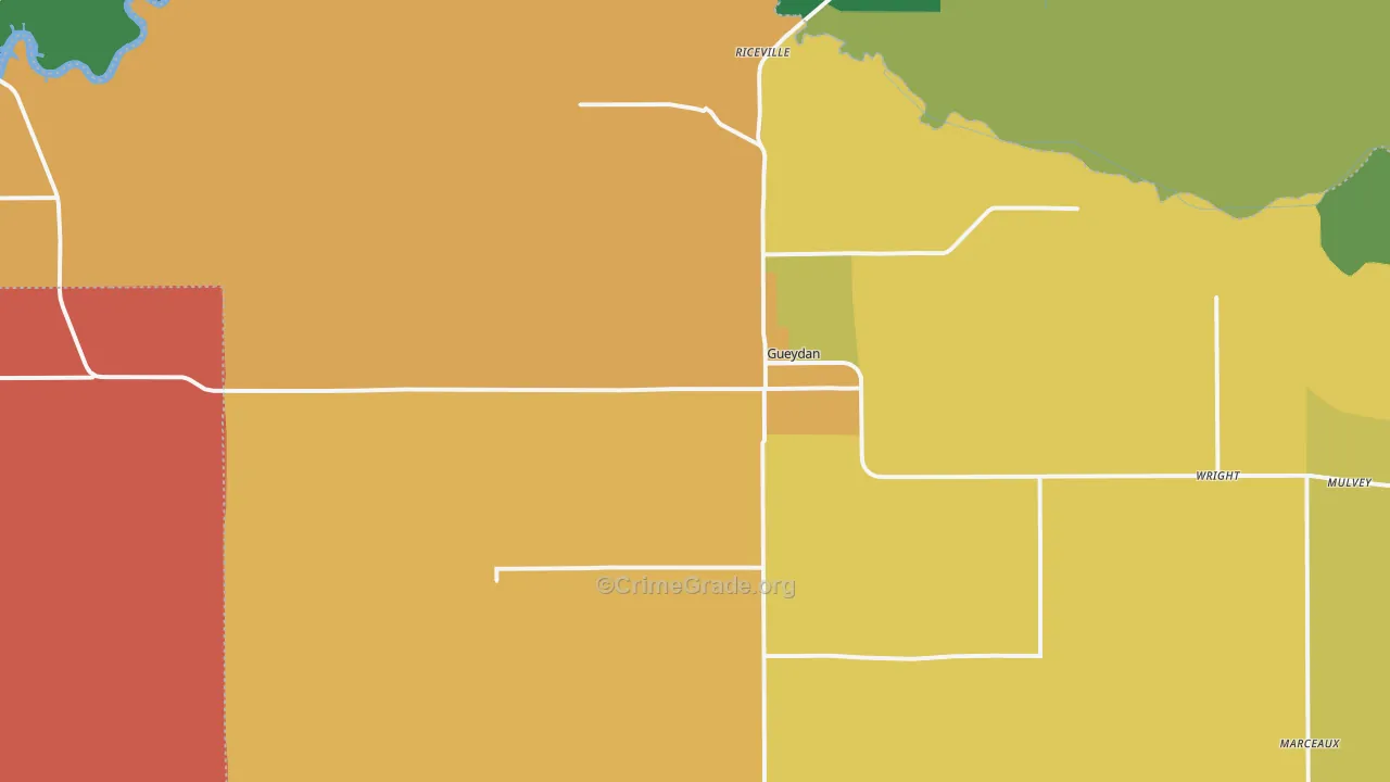 Gueydan, LA Map of Drug-Related Crime Rates