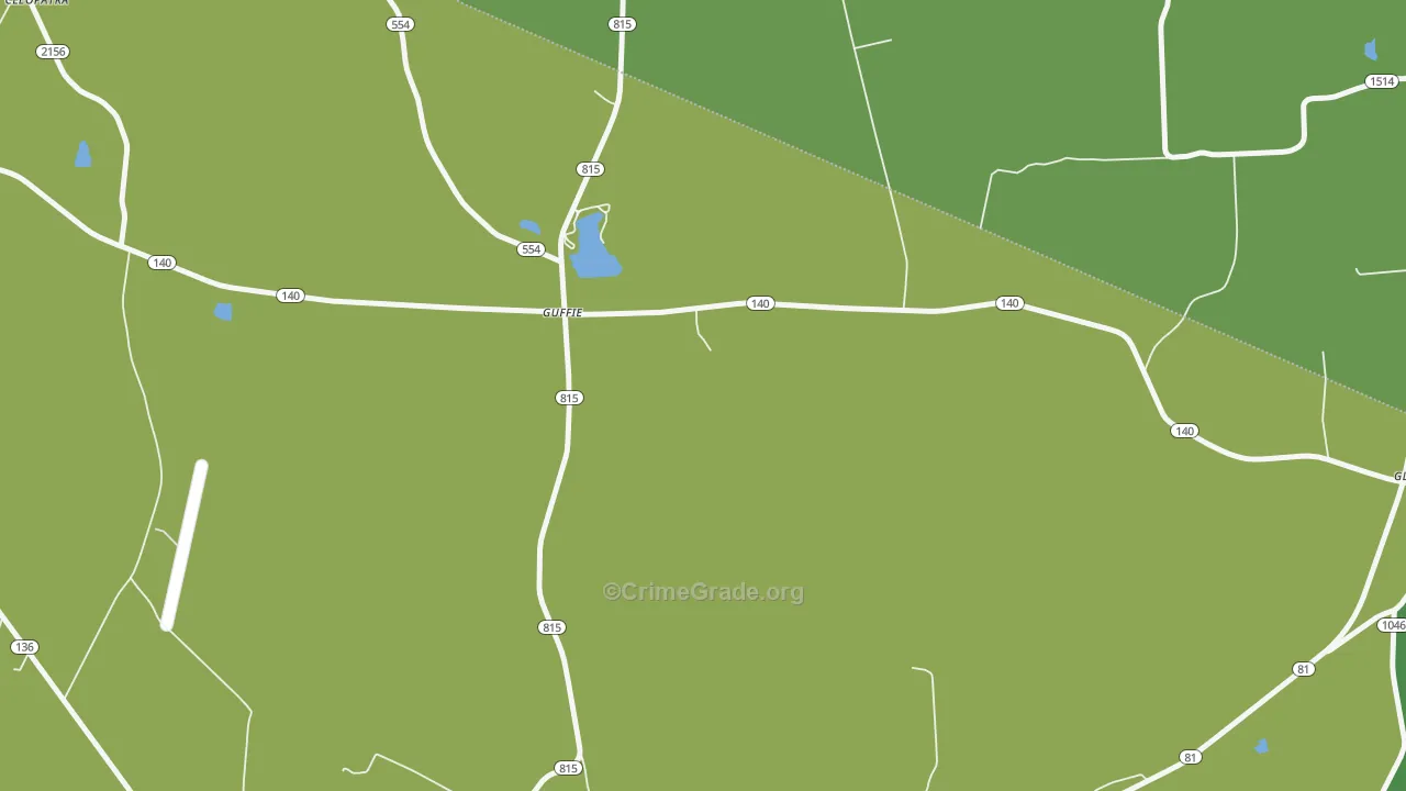 Guffie, KY Map of Drug-Related Crime Rates