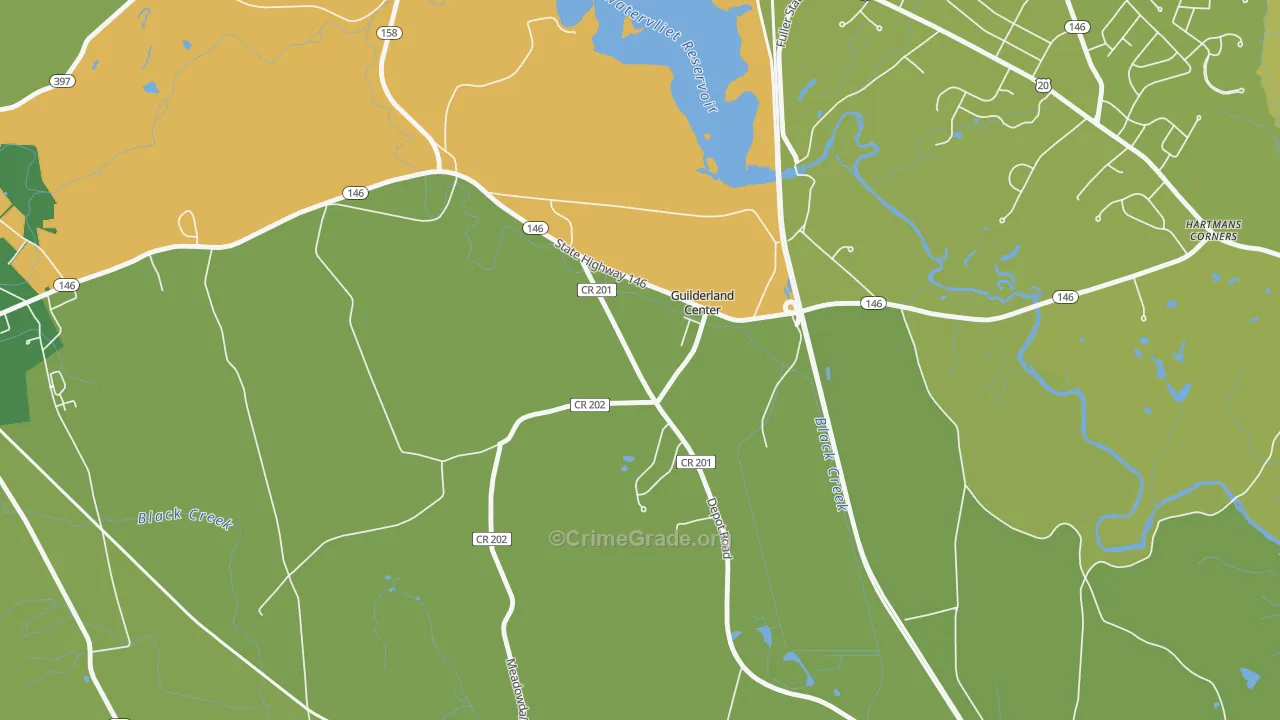 Guilderland Center, NY Map of Drug-Related Crime Rates