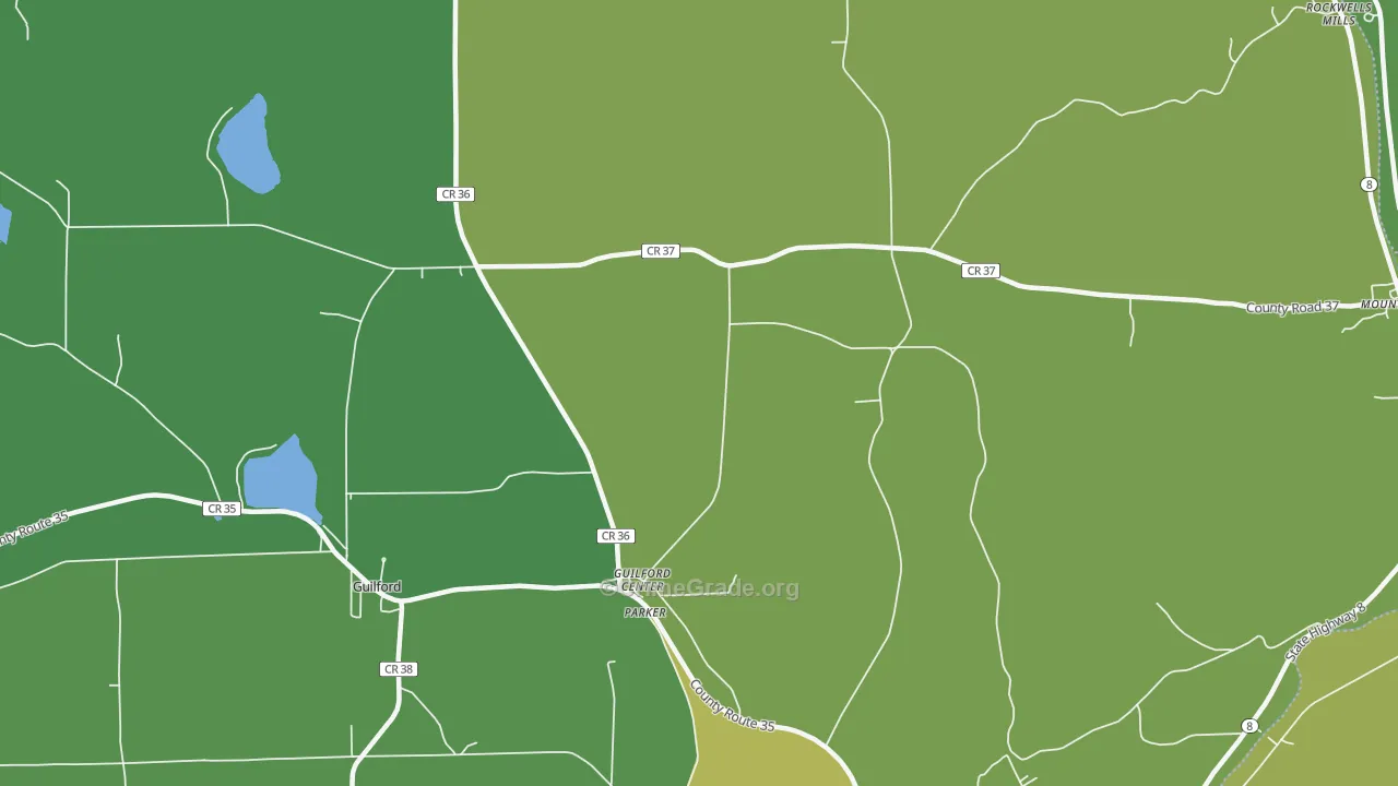 Guilford Center, NY Map of Drug-Related Crime Rates