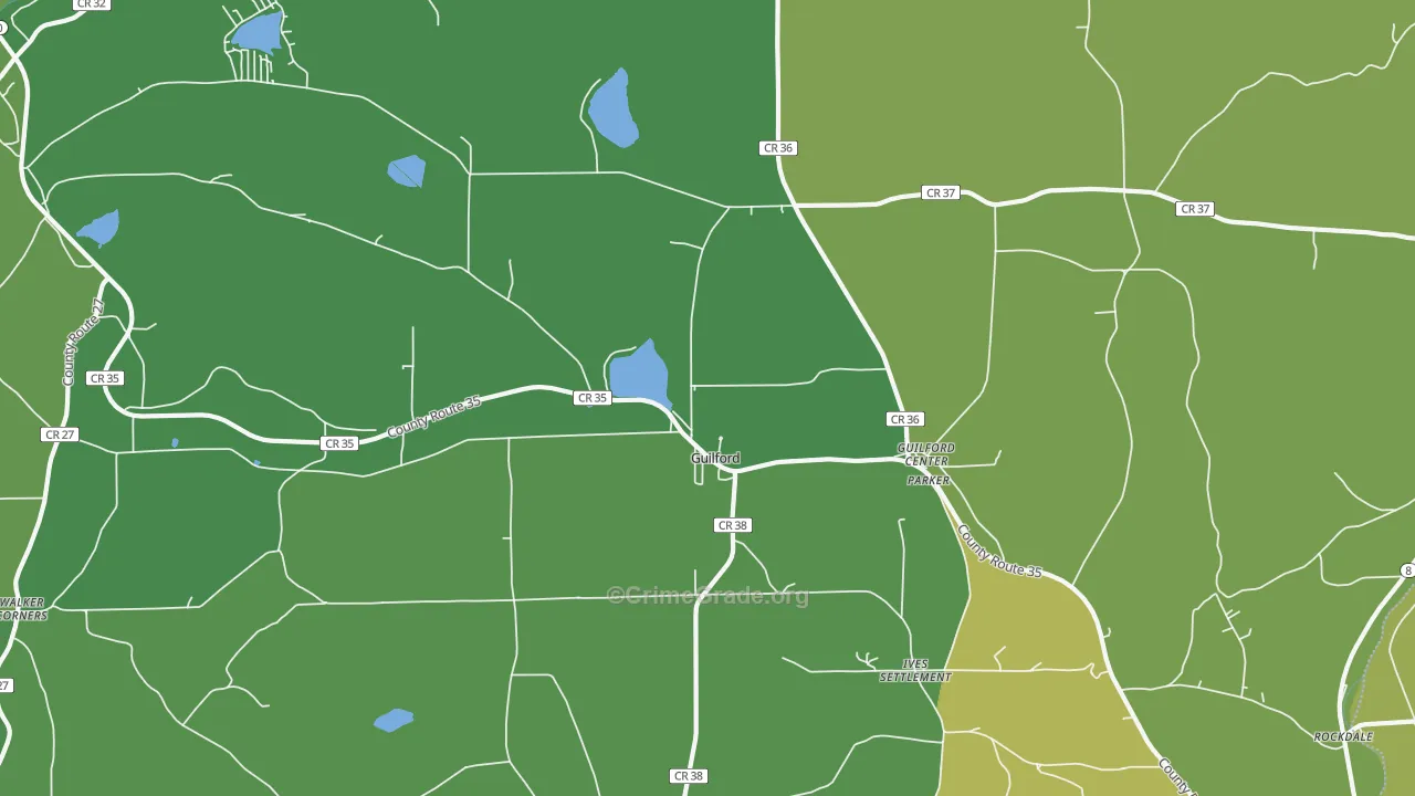 Guilford, NY Map of Drug-Related Crime Rates
