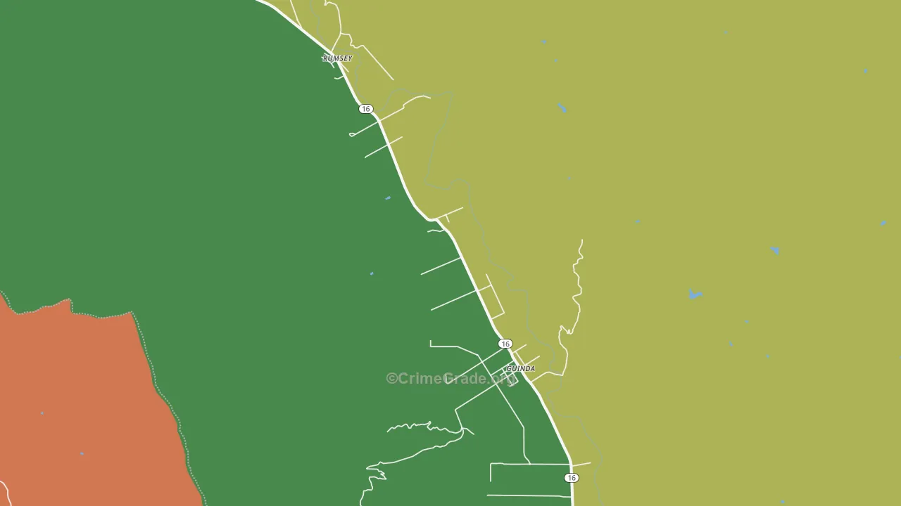 Guinda, CA Map of Drug-Related Crime Rates