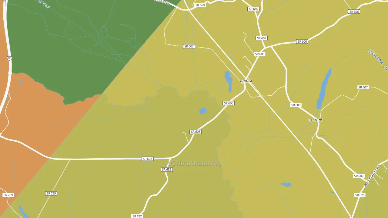 Guinea, VA Map of Drug-Related Crime Rates