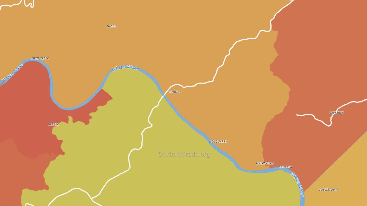Guion, AR Map of Drug-Related Crime Rates