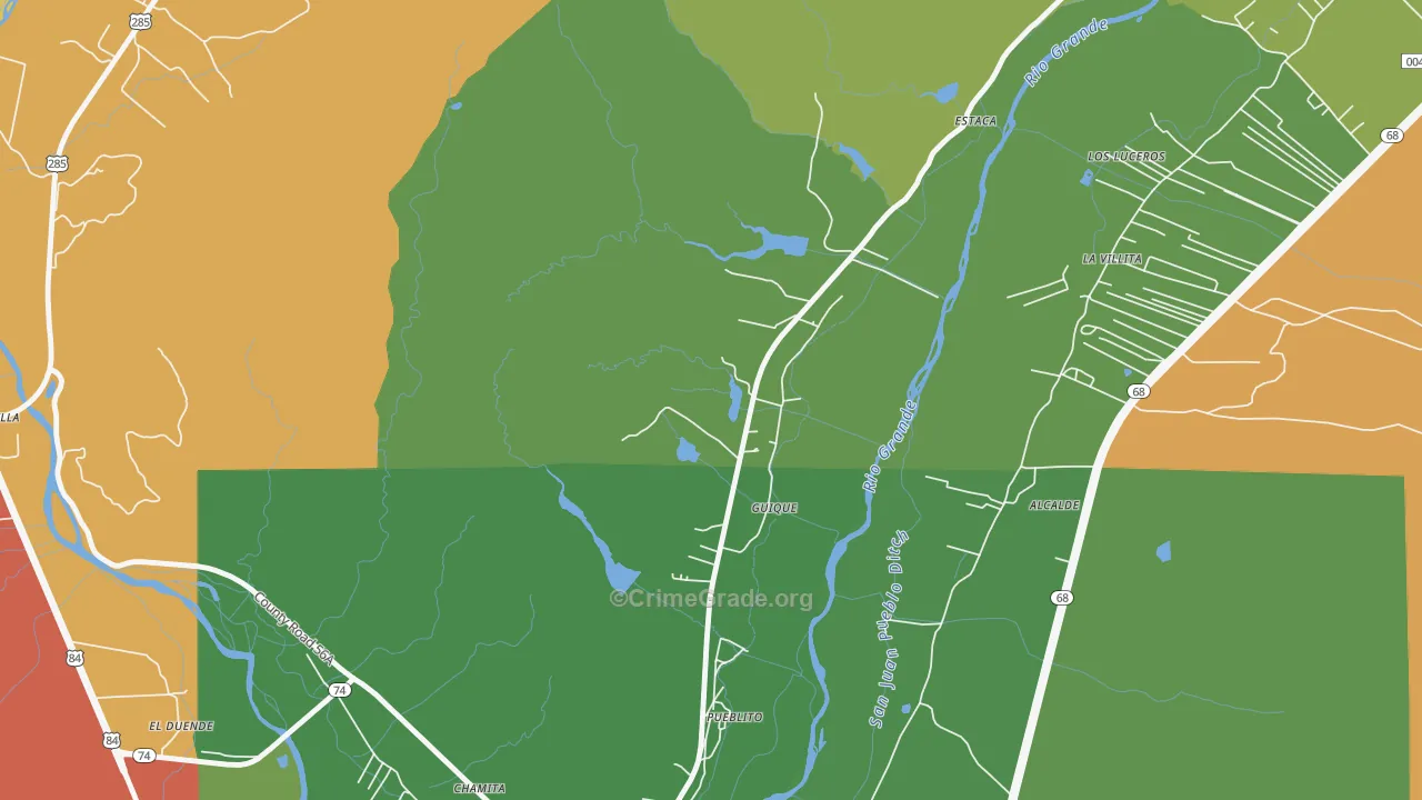 Guique, NM Map of Drug-Related Crime Rates