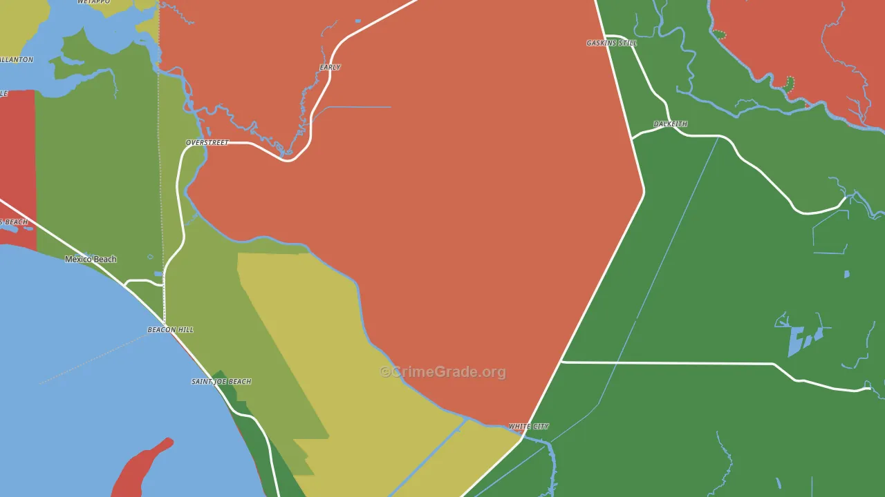 Gulf County, FL Map of Drug-Related Crime Rates