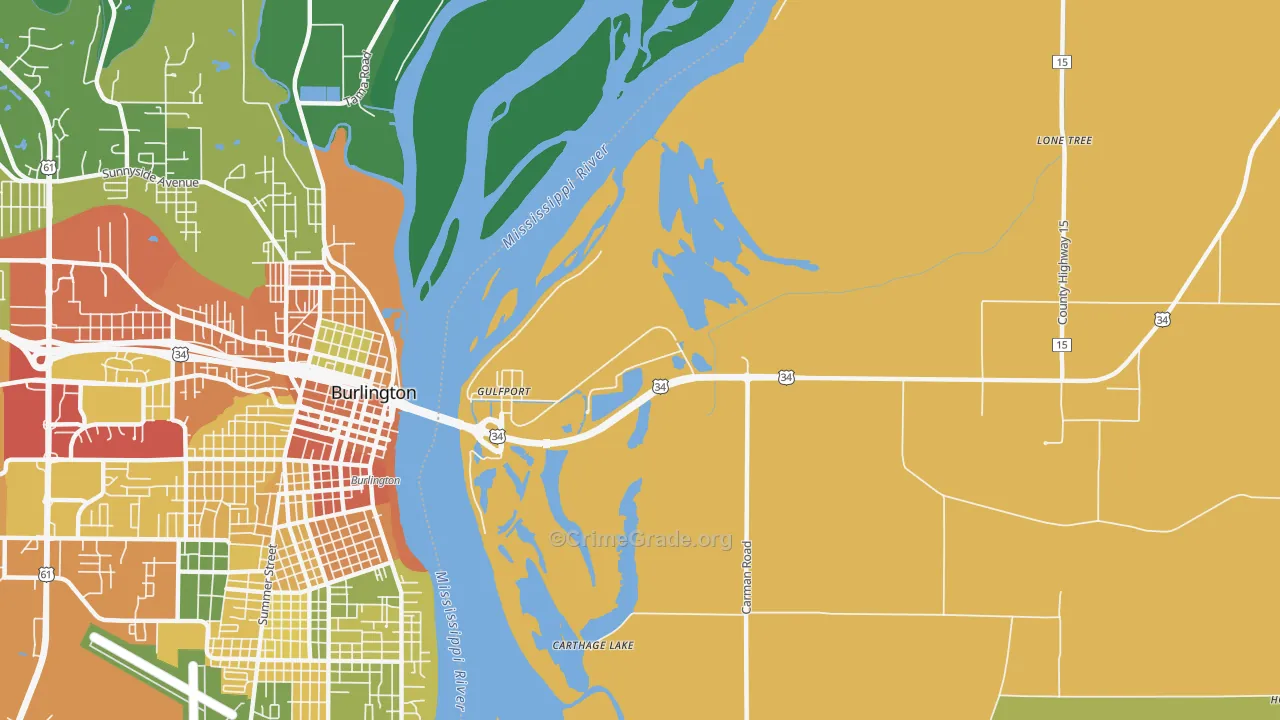 Gulf Port, IL Map of Drug-Related Crime Rates