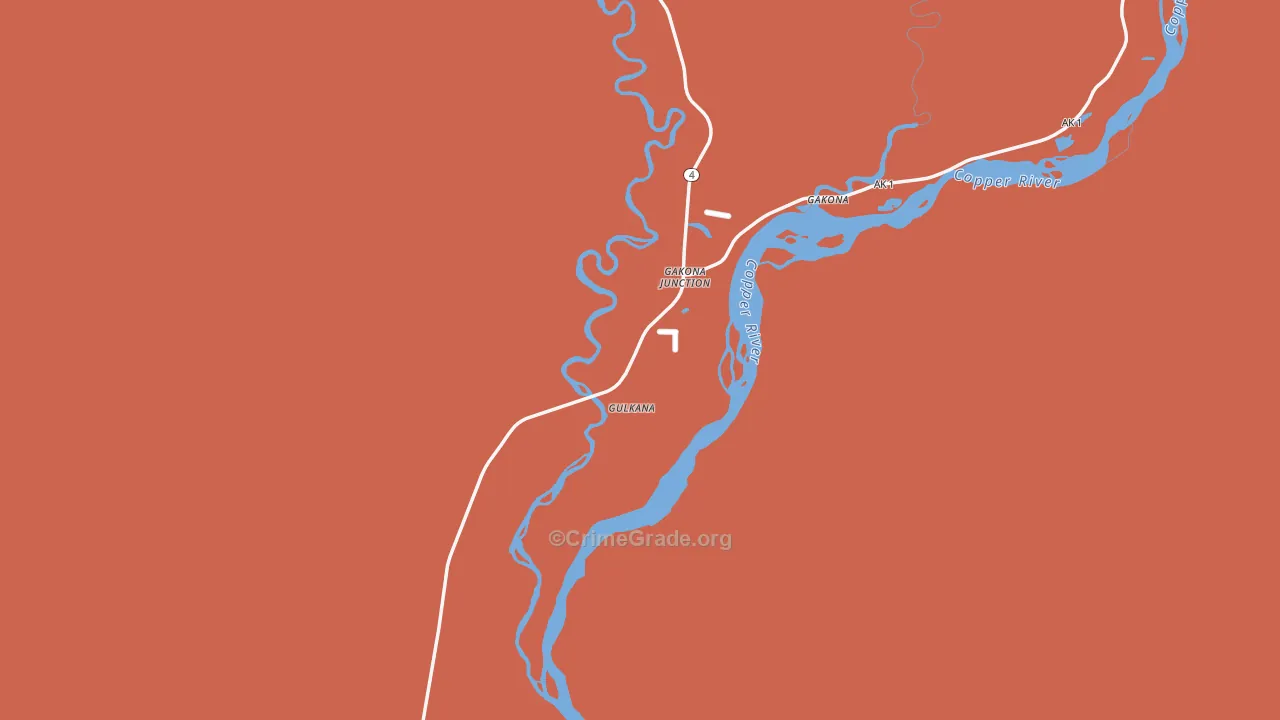 Gulkana, AK Map of Drug-Related Crime Rates