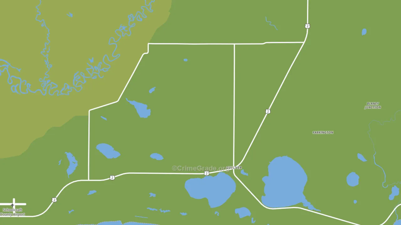 Gulliver, MI Map of Drug-Related Crime Rates