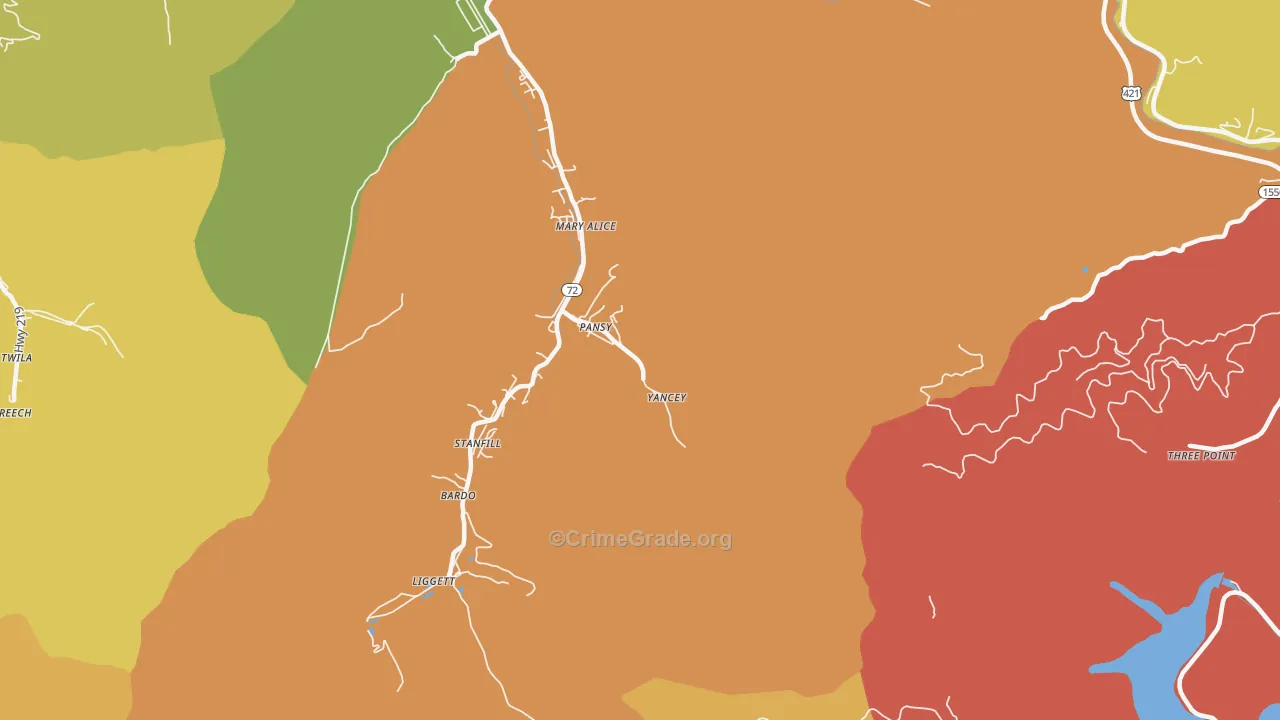 Gulston, KY Map of Drug-Related Crime Rates