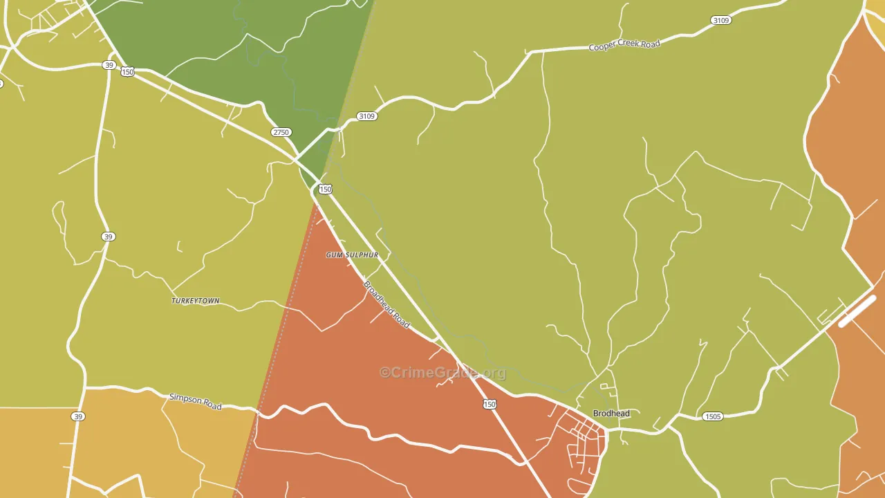 Gum Sulphur, KY Map of Drug-Related Crime Rates