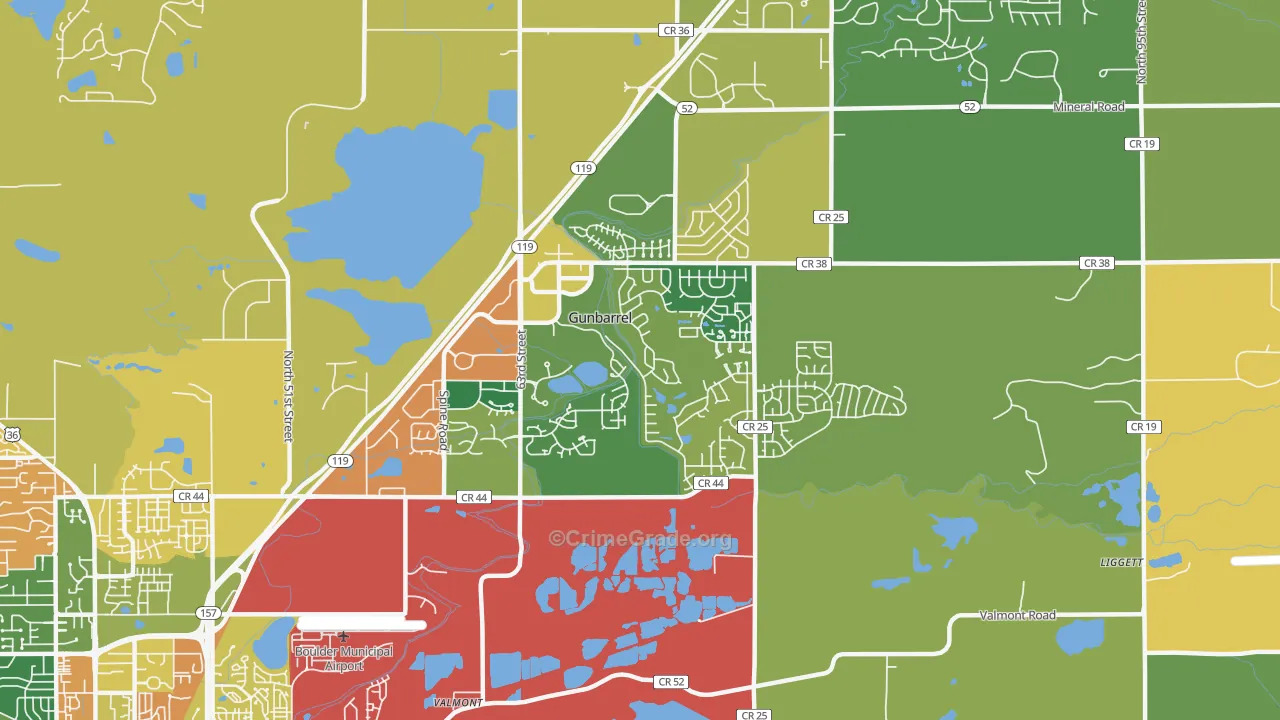 Gunbarrel, CO Map of Drug-Related Crime Rates