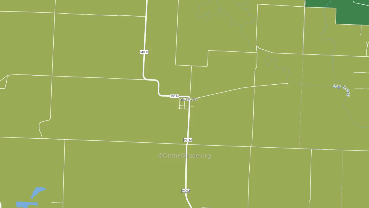 Gunn City, MO Map of Drug-Related Crime Rates