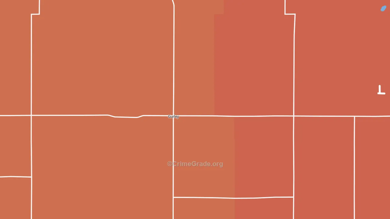 Gurley, NE Map of Drug-Related Crime Rates
