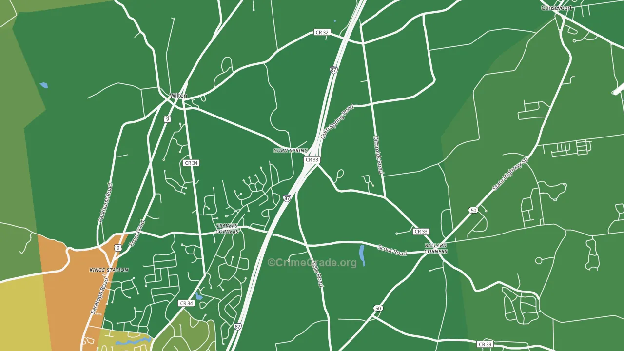 Gurn Spring, NY Map of Drug-Related Crime Rates