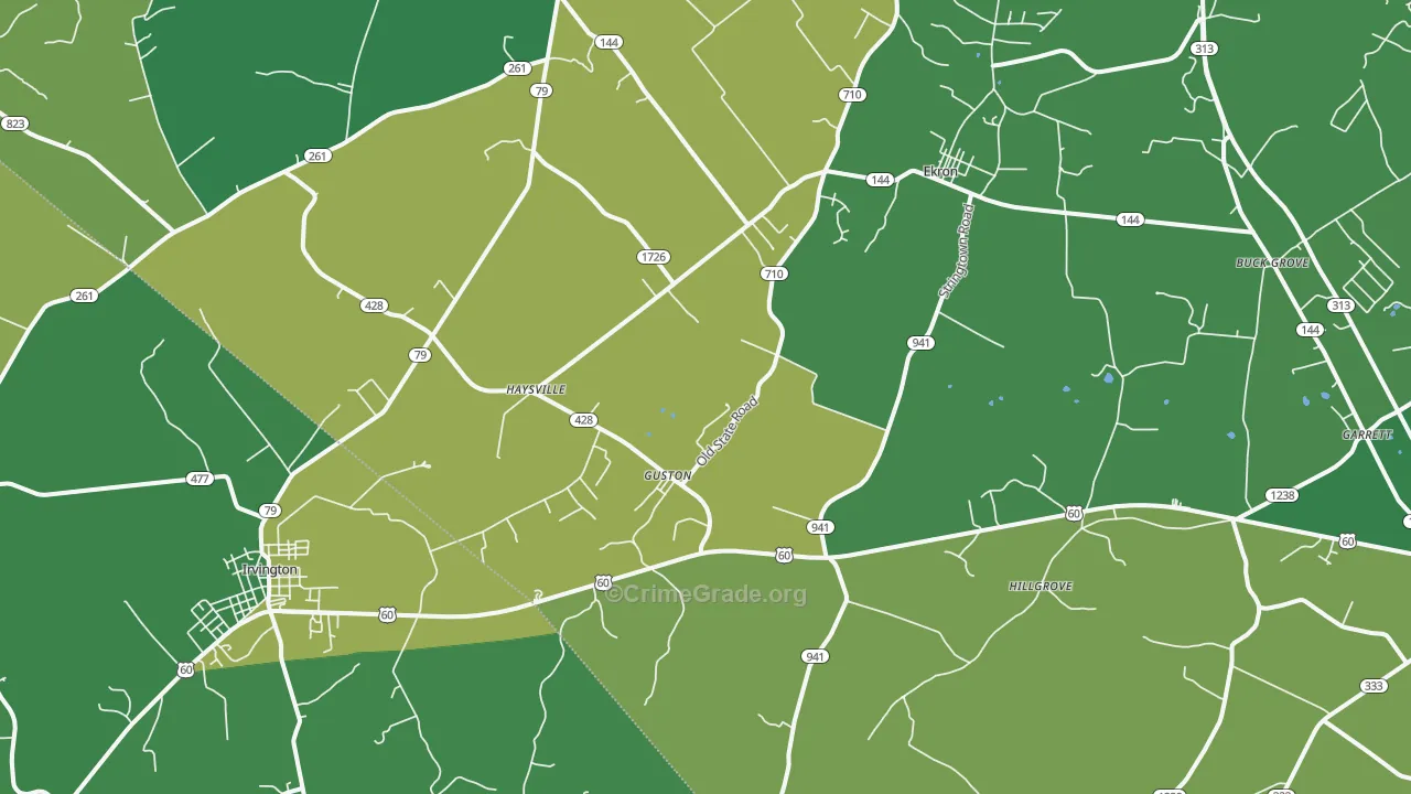 Guston, KY Map of Drug-Related Crime Rates