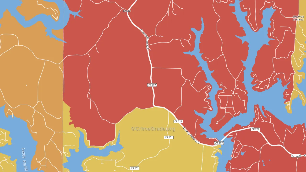 Guthery Crossroads, AL Map of Drug-Related Crime Rates