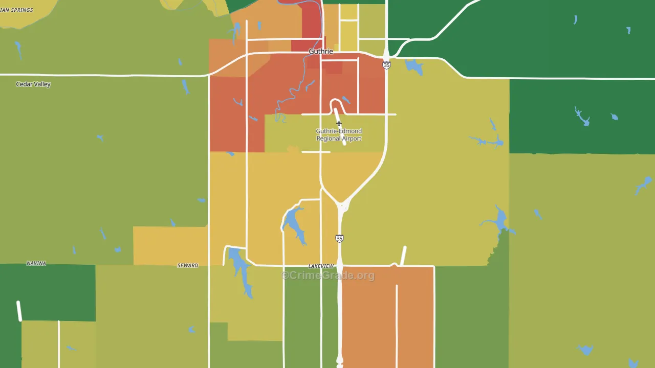 Guthrie, OK Map of Drug-Related Crime Rates