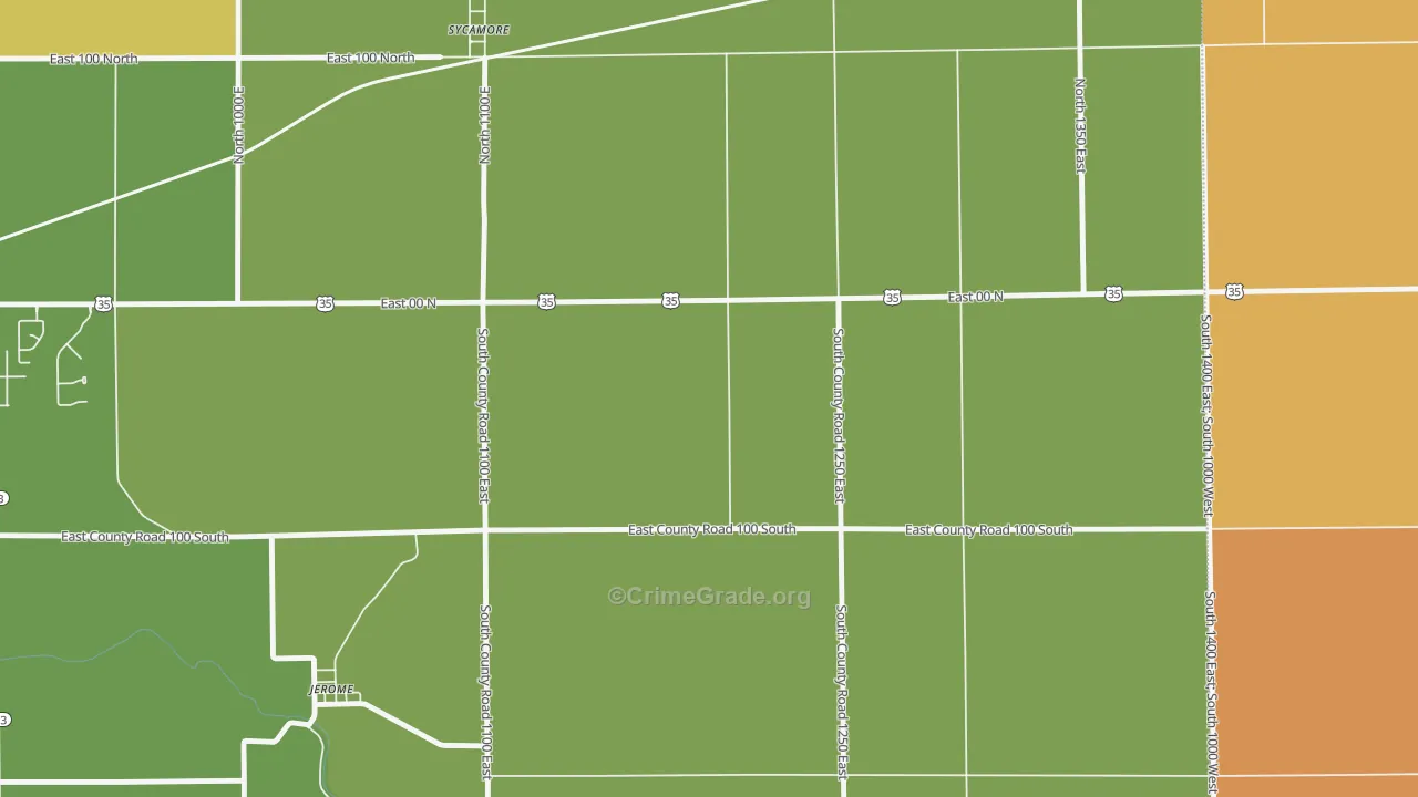 Guy, IN Map of Drug-Related Crime Rates